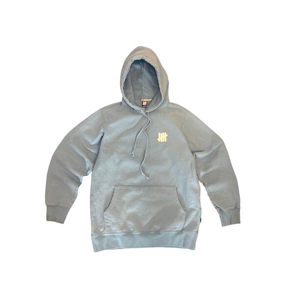 Undefeated Logo pullover Hoodie Light baby blue big back hit Medium designer - Picture 2 of 6